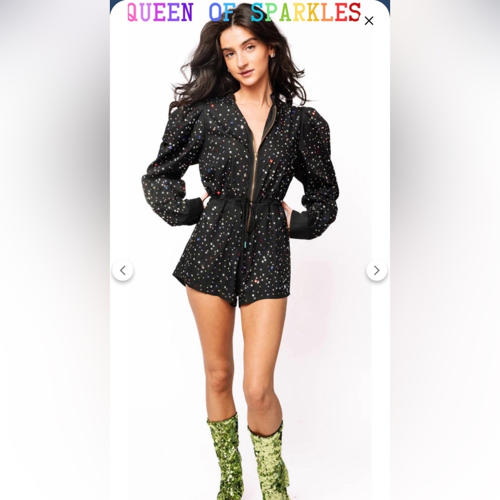 Queen of Sparkles Black Smartly Sequin Romper